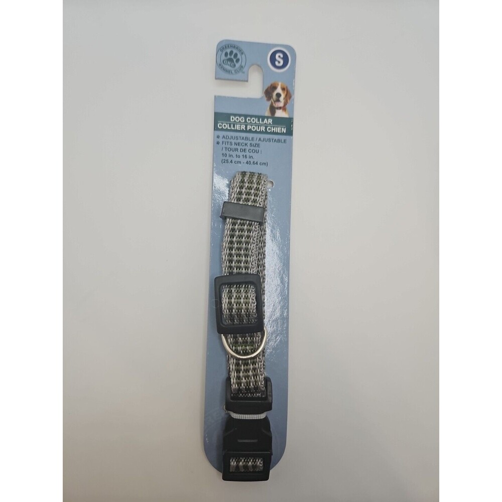 Dog Collar Size S Small Gray Striped Adjustable Greenbrier Kennel Club  10-16 In